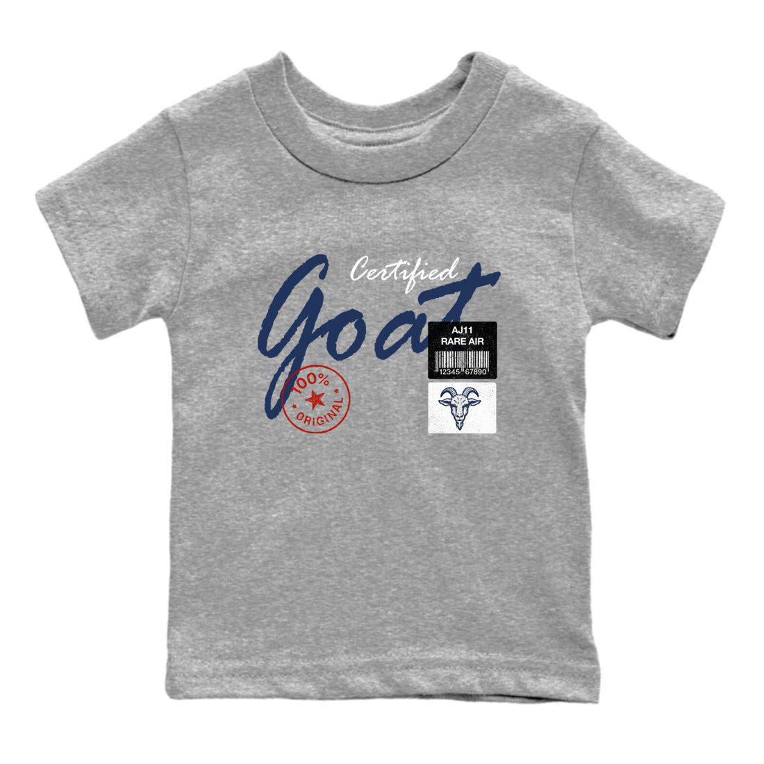 Sneaker match tees – Sneaker Tees To Match Air Jordan 11 Rare Air Shoes – Certified Goat Kids T-Shirt Heather Grey 2