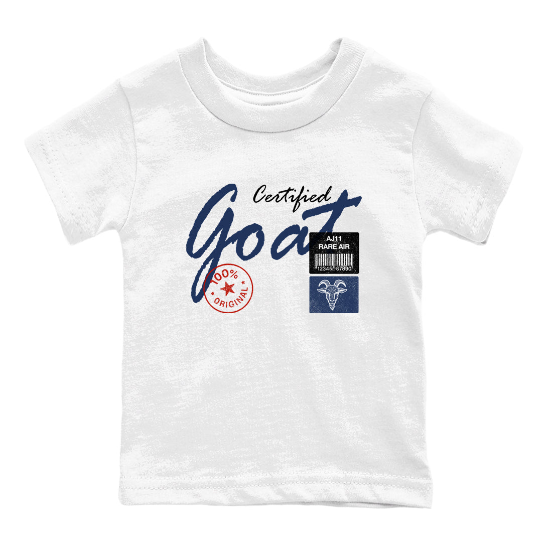 Sneaker match tees – Sneaker Tees To Match Air Jordan 11 Rare Air Shoes – Certified Goat Kids T-Shirt White 2