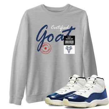 Sneaker match tees – Sneaker Tees To Match Air Jordan 11 Rare Air Shoes – Certified Goat Tee Heather Grey 1