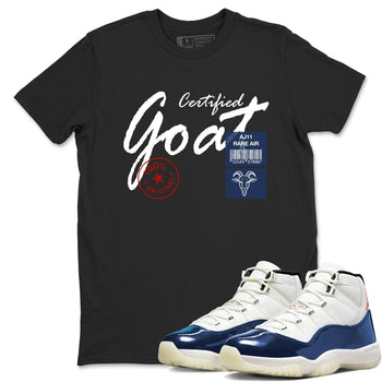 Sneaker match tees – Sneaker Tees To Match Air Jordan 11 Rare Air Shoes – Certified Goat Tee Black 1