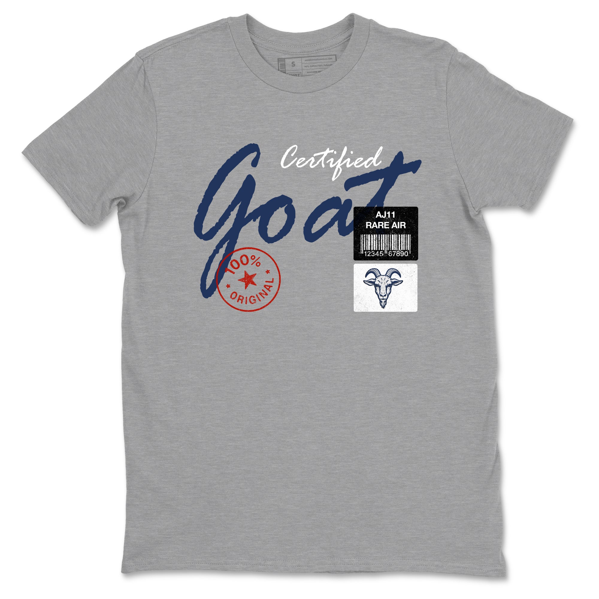 Sneaker match tees – Sneaker Tees To Match Air Jordan 11 Rare Air Shoes – Certified Goat Tee Heather Grey 2