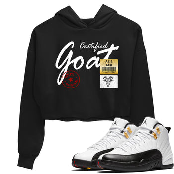 Sneaker match tees – Sneaker Tees To Match Air Jordan 12 Taxi Shoes – Certified Goat Crop T-Shirt Black 1