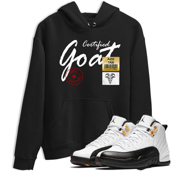 Sneaker match tees – Sneaker Tees To Match Air Jordan 12 Taxi Shoes – Certified Goat Tee Black 1
