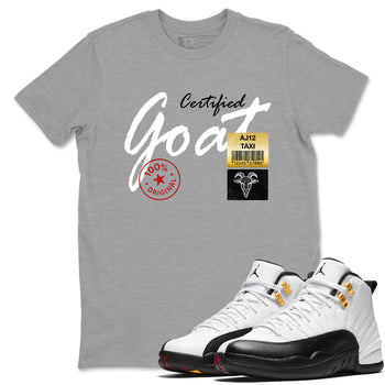 Sneaker match tees – Sneaker Tees To Match Air Jordan 12 Taxi Shoes – Certified Goat Tee Heather Grey 1