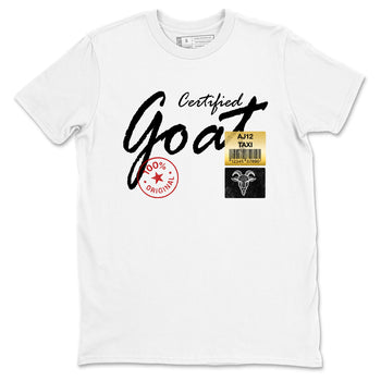 Sneaker match tees – Sneaker Tees To Match Air Jordan 12 Taxi Shoes – Certified Goat Tee White 2