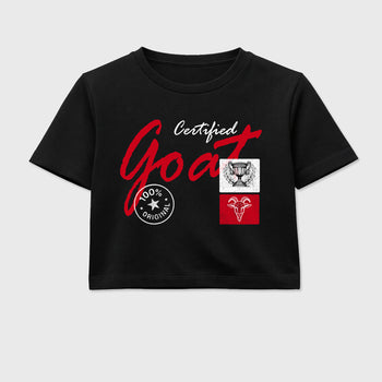 Sneaker match tees – Sneaker Tees To Match Air Jordan 13 University Red Shoes – Certified Goat Crop T-Shirt Black 2