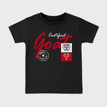 Sneaker match tees – Sneaker Tees To Match Air Jordan 13 University Red Shoes – Certified Goat Kids T-Shirt Black 2
