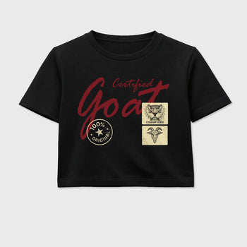 Certified Goat women’s crop tee designed to match the Air Jordan 3 Bin 23, featuring coordinated Black 2 options for a perfect streetwear vibe.