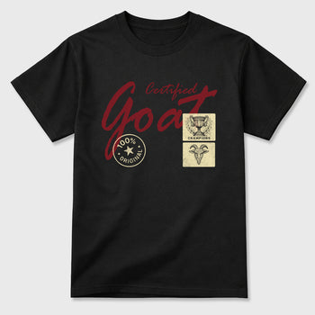 Certified Goat Graphic T-Shirt sneaker match tee designed for the Air Jordan 3 Bin 23, featuring coordinated color options for a perfect streetwear match. Black 2 shirt.