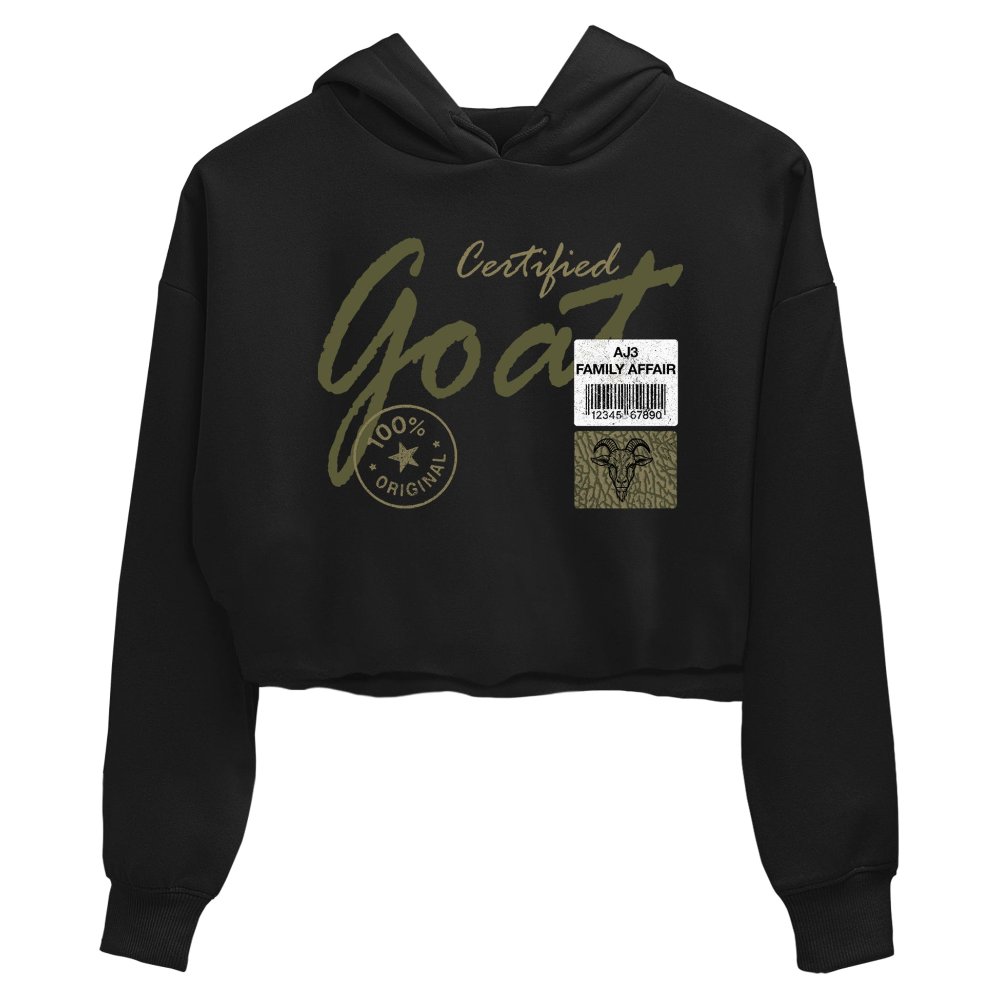 Sneaker Threads – Sneaker Threads To Match Air Jordan 3 Family Affair Shoes – Certified Goat Crop T-Shirt Black 2