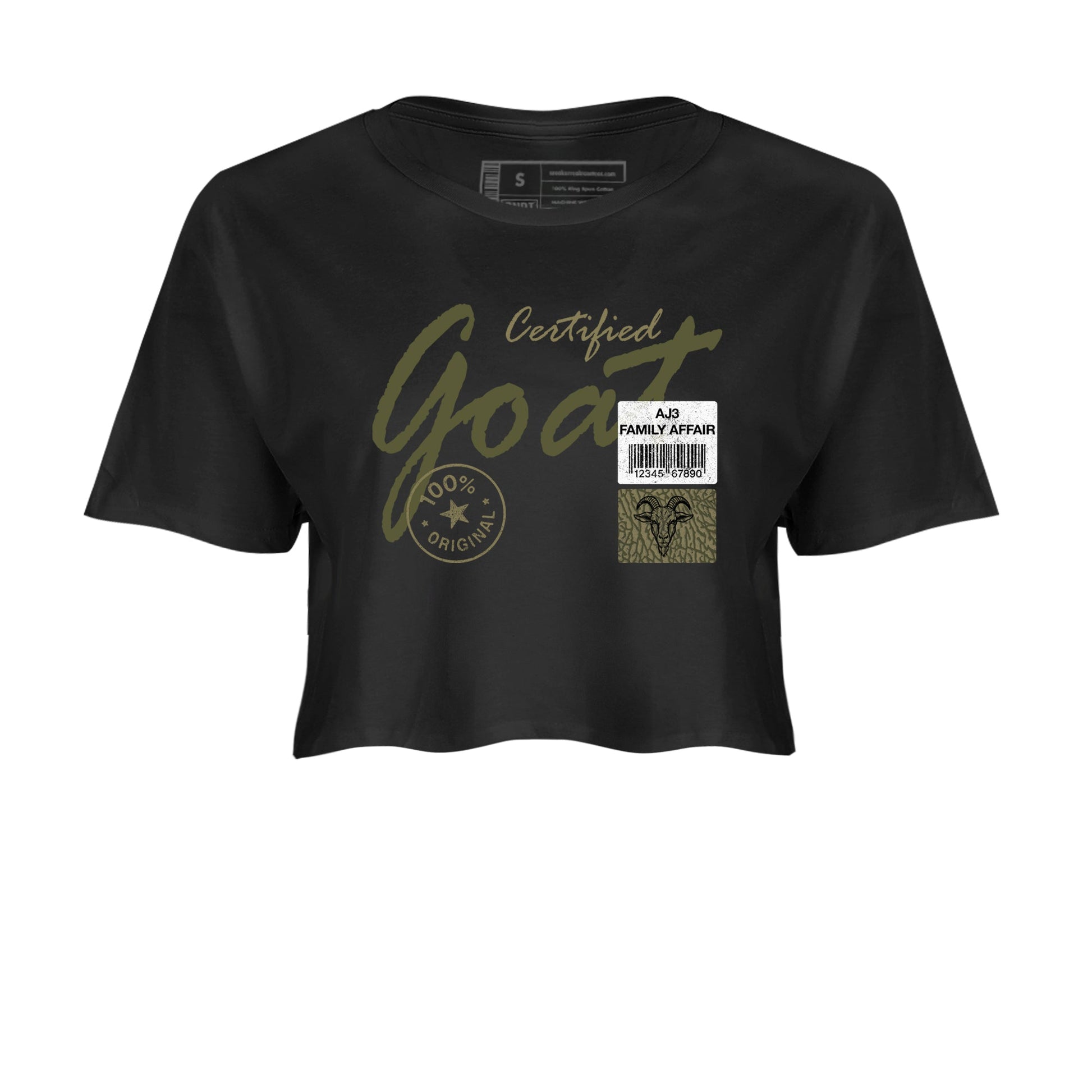 Sneaker Threads – Sneaker Threads To Match Air Jordan 3 Family Affair Shoes – Certified Goat Crop T-Shirt Black 2