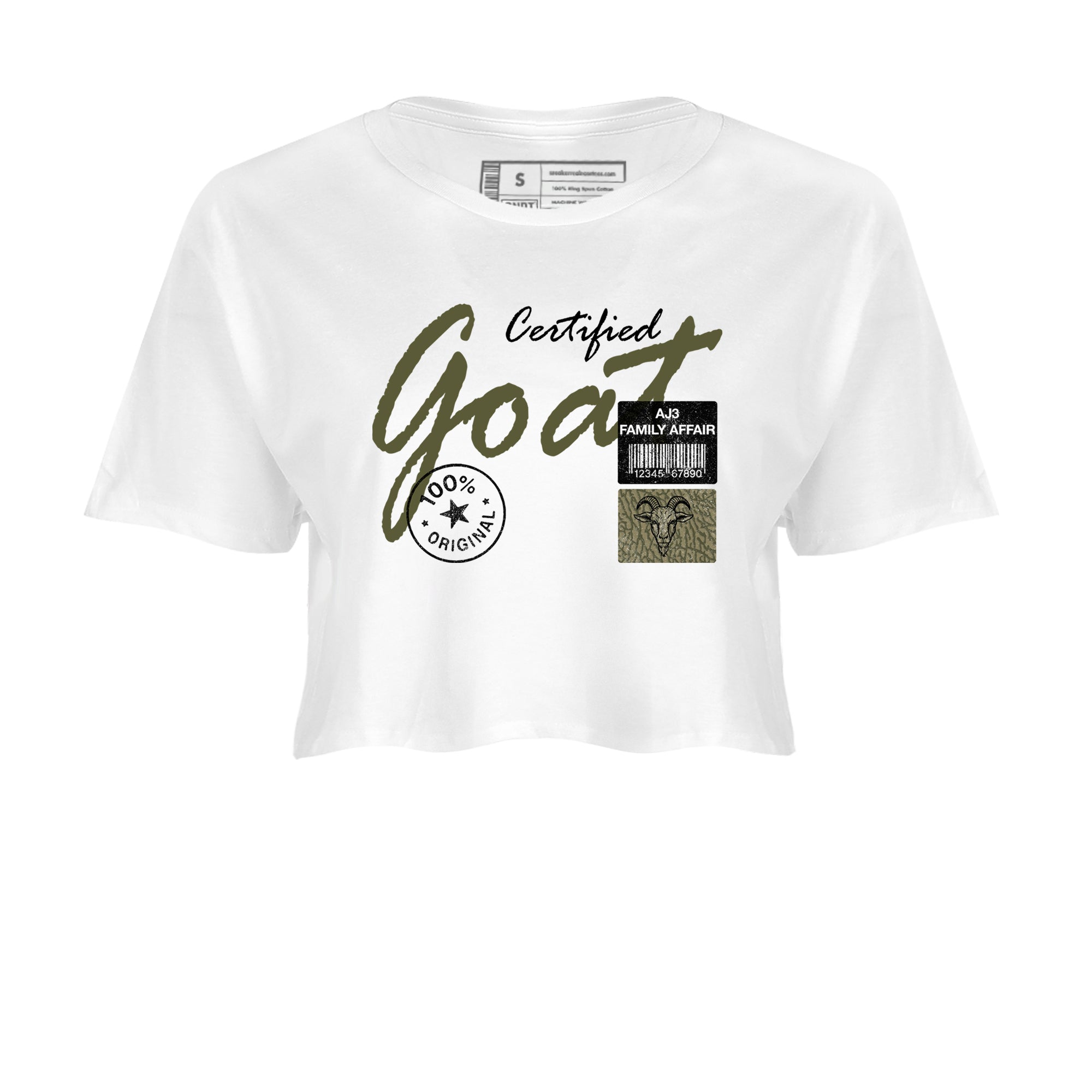 Sneaker Threads – Sneaker Threads To Match Air Jordan 3 Family Affair Shoes – Certified Goat Crop T-Shirt White 2