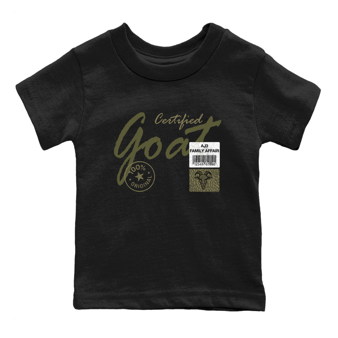 Sneaker Threads – Sneaker Threads To Match Air Jordan 3 Family Affair Shoes – Certified Goat Kids T-Shirt Black 2