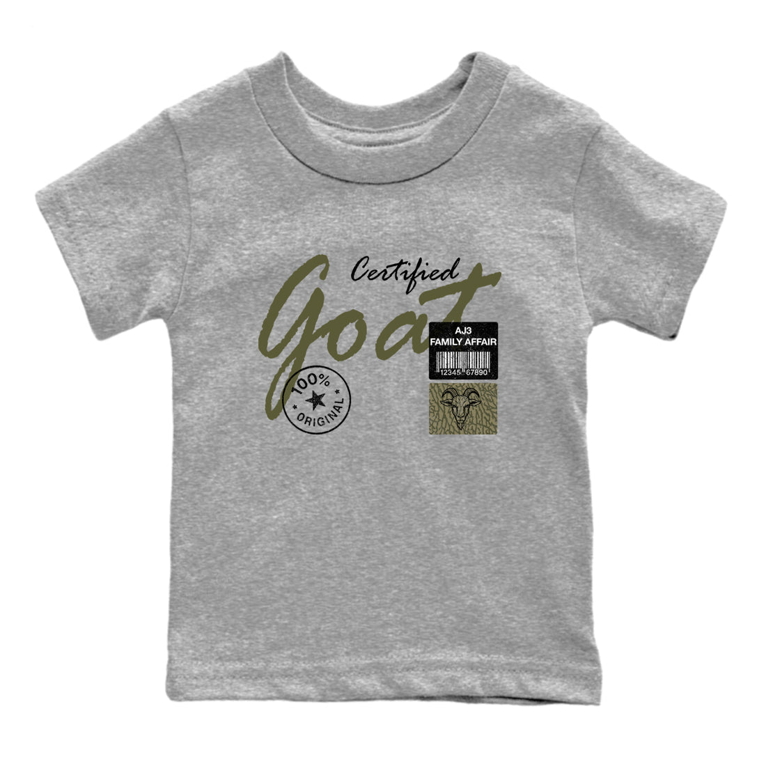 Sneaker Threads – Sneaker Threads To Match Air Jordan 3 Family Affair Shoes – Certified Goat Kids T-Shirt Heather Grey 2