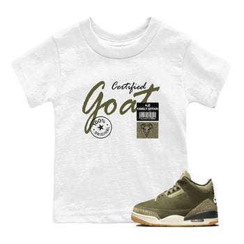 Sneaker Threads – Sneaker Threads To Match Air Jordan 3 Family Affair Shoes – Certified Goat Kids T-Shirt White 1