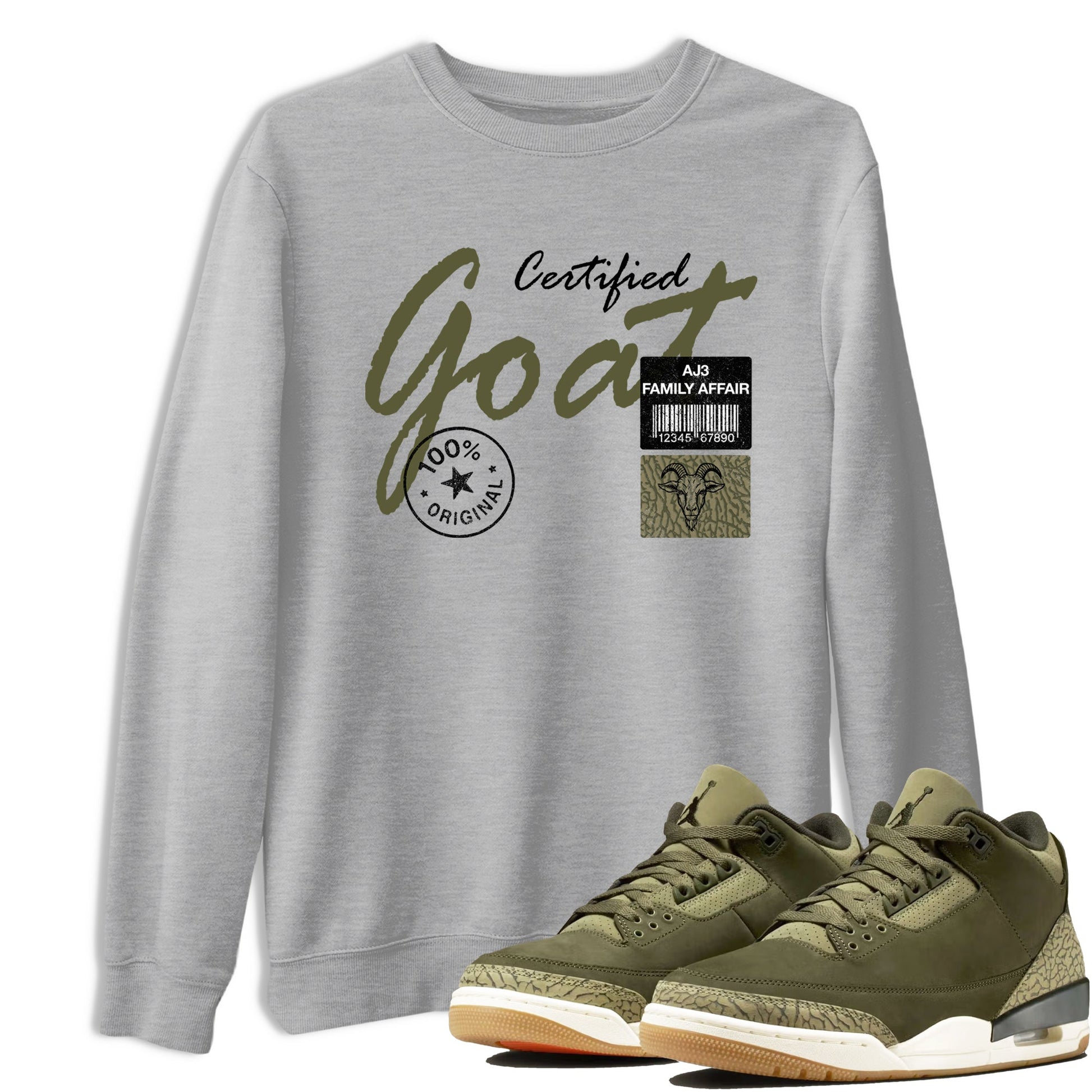 Sneaker Threads – Sneaker Threads To Match Air Jordan 3 Family Affair Shoes – Certified Goat Tee Heather Grey 1