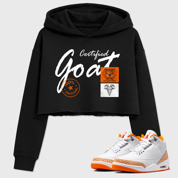 Sneaker match tees – Sneaker Tees To Match Air Jordan 3 Orange Citrus Shoes – Certified Goat Crop T-Shirt Black 1