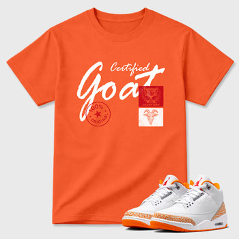 Sneaker match tees – Sneaker Tees To Match Air Jordan 3 Orange Citrus Shoes – Certified Goat Tee Orange 1