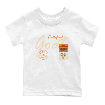 Certified Goat baby and kids t-shirt crafted for little sneakerheads to shine with the Air Jordan 3 Starfish sneakers, displayed in White 2.