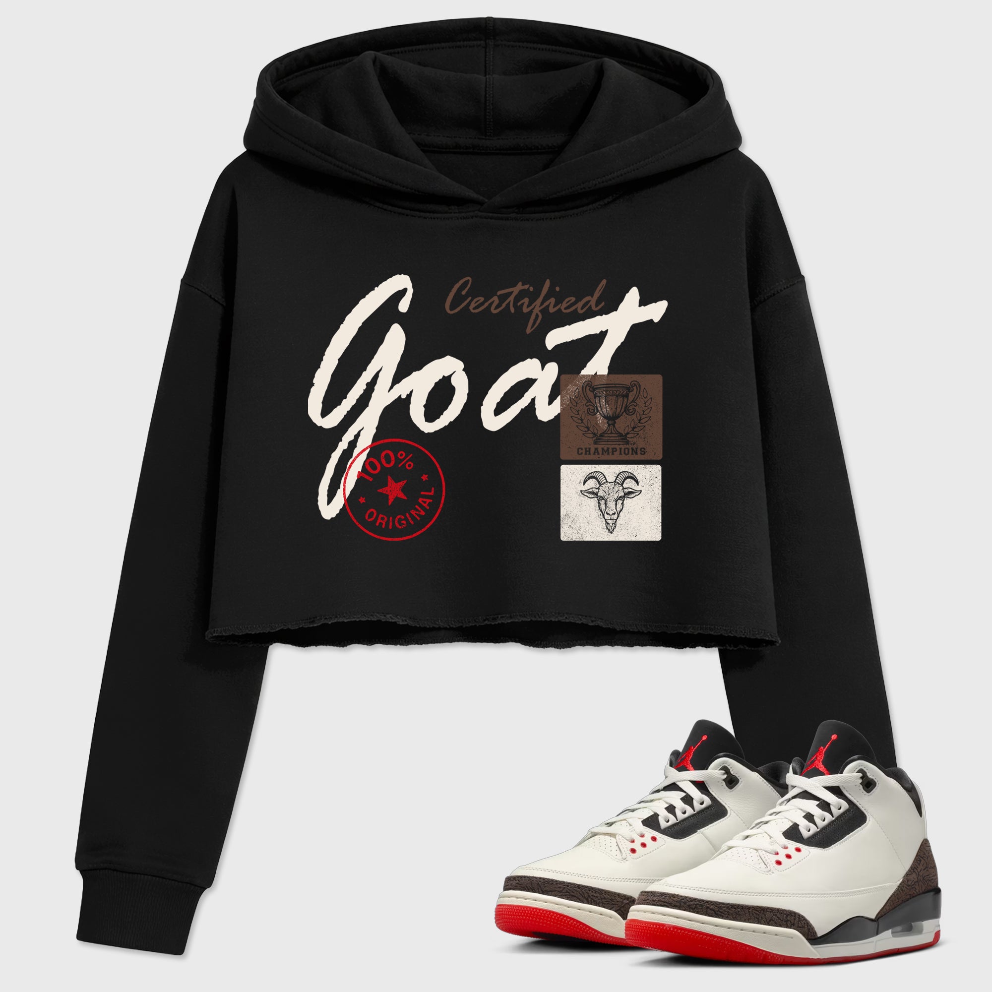 Sneaker match tees – Sneaker Tees To Match Air Jordan 3 World's Best Dad Shoes – Certified Goat Crop T-Shirt Black 1