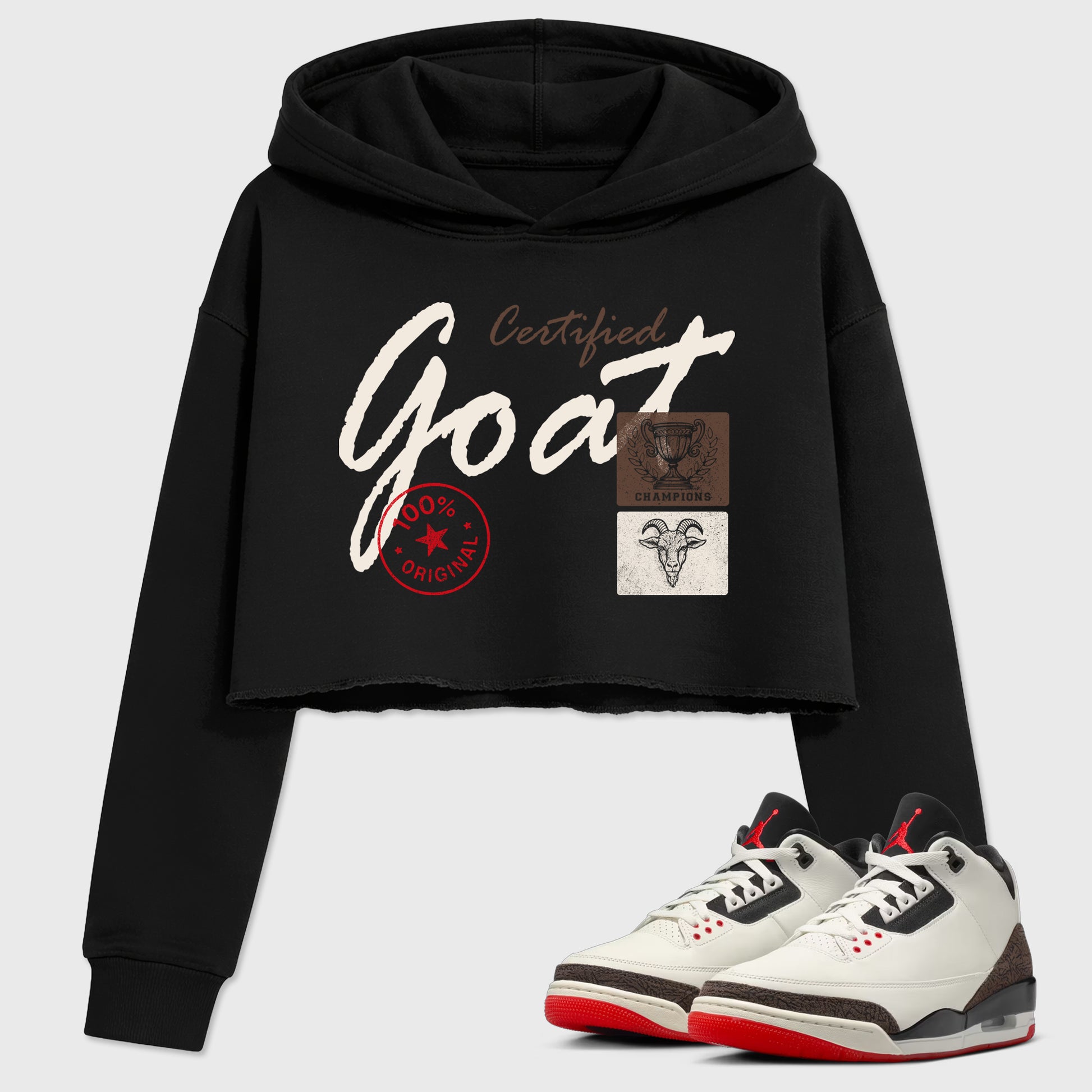 Sneaker match tees – Sneaker Tees To Match Air Jordan 3 World's Best Dad Shoes – Certified Goat Crop T-Shirt Black 1