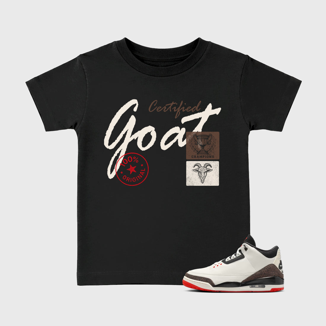 Sneaker match tees – Sneaker Tees To Match Air Jordan 3 World's Best Dad Shoes – Certified Goat Kids T-Shirt Black 1