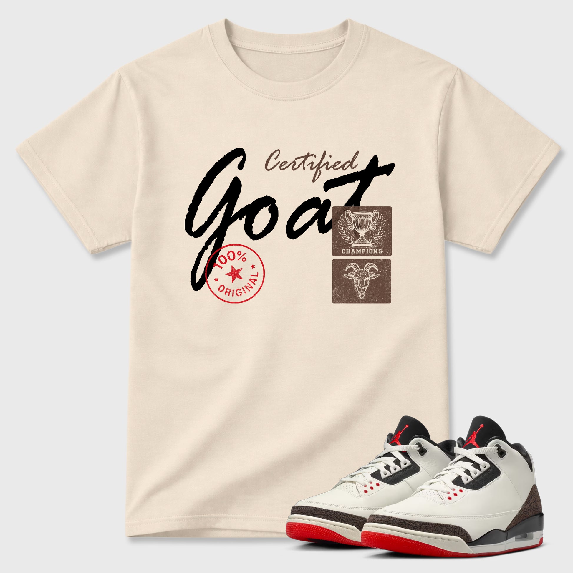 Sneaker match tees – Sneaker Tees To Match Air Jordan 3 World's Best Dad Shoes – Certified Goat Tee Natural 1