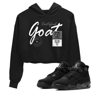 Best Sneakerfit graphic tee – Sneaker Tees To Match Air Jordan 4 Retro Black Cat Sneakers – Certified Goat Crop T-Shirt Black 1