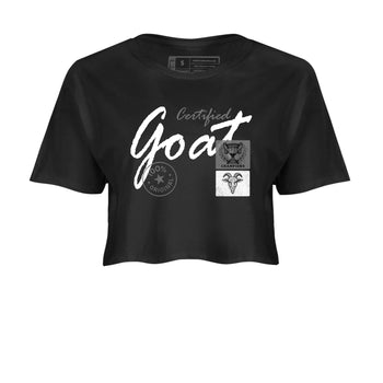 Best Sneakerfit graphic tee – Sneaker Tees To Match Air Jordan 4 Retro Black Cat Sneakers – Certified Goat Crop T-Shirt Black 2