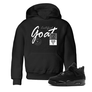 Best Sneakerfit graphic tee – Sneaker Tees To Match Air Jordan 4 Retro Black Cat Sneakers – Certified Goat Kids T-Shirt Black 1