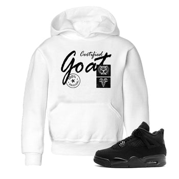 Best Sneakerfit graphic tee – Sneaker Tees To Match Air Jordan 4 Retro Black Cat Sneakers – Certified Goat Kids T-Shirt White 1