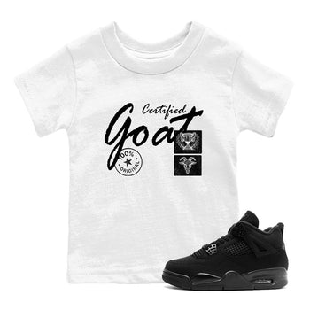 Best Sneakerfit graphic tee – Sneaker Tees To Match Air Jordan 4 Retro Black Cat Sneakers – Certified Goat Kids T-Shirt White 1