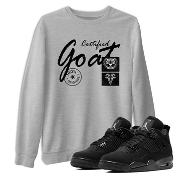 Best Sneakerfit graphic tee – Sneaker Tees To Match Air Jordan 4 Retro Black Cat Sneakers – Certified Goat Tee Heather Grey 1