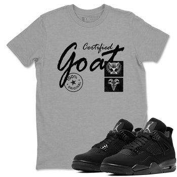 Best Sneakerfit graphic tee – Sneaker Tees To Match Air Jordan 4 Retro Black Cat Sneakers – Certified Goat Tee Heather Grey 1