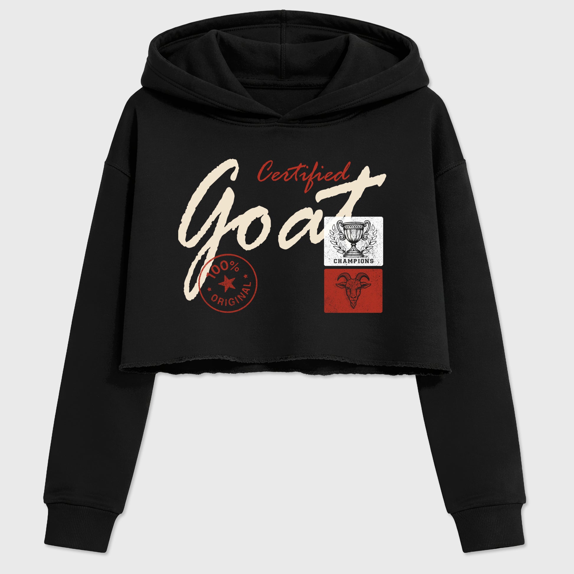 Certified Goat women’s crop tee designed to match the Air Jordan 4 Brick After Brick, featuring coordinated Black 2 options for a perfect streetwear vibe.
