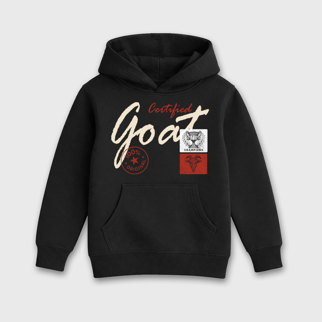 Certified Goat affordable baby and kids t-shirt designed to match the Air Jordan 4 Brick After Brick, featuring coordinated Black 2 options for the perfect little sneakerhead streetwear look.