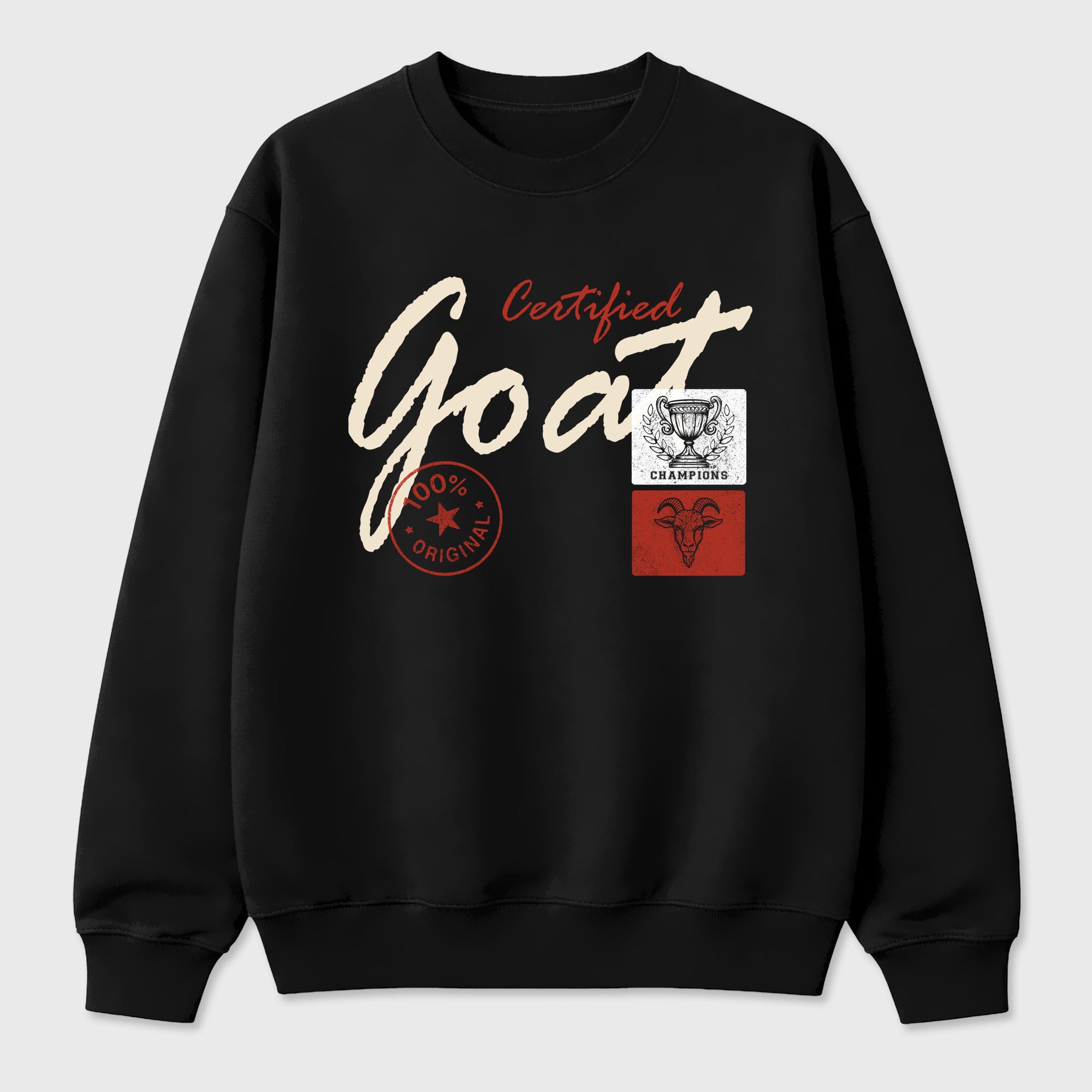 Certified Goat Graphic T-Shirt sneaker match tee designed for the Air Jordan 4 Brick After Brick, featuring coordinated color options for a perfect streetwear match. Black 2 shirt.
