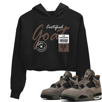 Sneaker match tees – Sneaker Tees To Match Air Jordan 4 Cave Stone Shoes – Certified Goat Crop T-Shirt Black 1