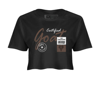 Sneaker match tees – Sneaker Tees To Match Air Jordan 4 Cave Stone Shoes – Certified Goat Crop T-Shirt Black 2