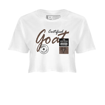 Sneaker match tees – Sneaker Tees To Match Air Jordan 4 Cave Stone Shoes – Certified Goat Crop T-Shirt White 2