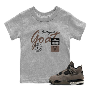 Sneaker match tees – Sneaker Tees To Match Air Jordan 4 Cave Stone Shoes – Certified Goat Kids T-Shirt Heather Grey 1
