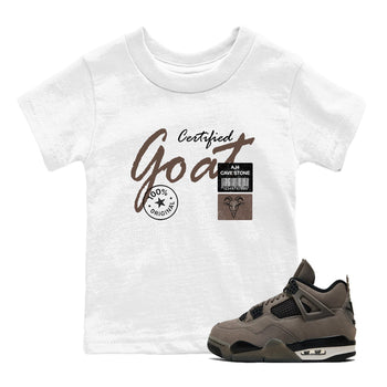 Sneaker match tees – Sneaker Tees To Match Air Jordan 4 Cave Stone Shoes – Certified Goat Kids T-Shirt White 1