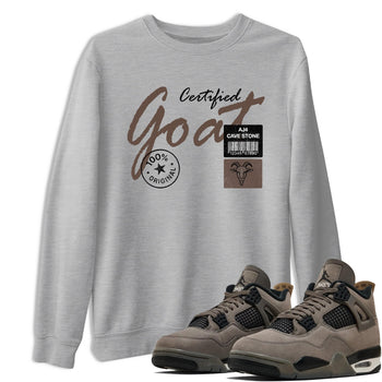 Sneaker match tees – Sneaker Tees To Match Air Jordan 4 Cave Stone Shoes – Certified Goat Tee Heather Grey 1