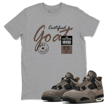 Sneaker match tees – Sneaker Tees To Match Air Jordan 4 Cave Stone Shoes – Certified Goat Tee Heather Grey 1
