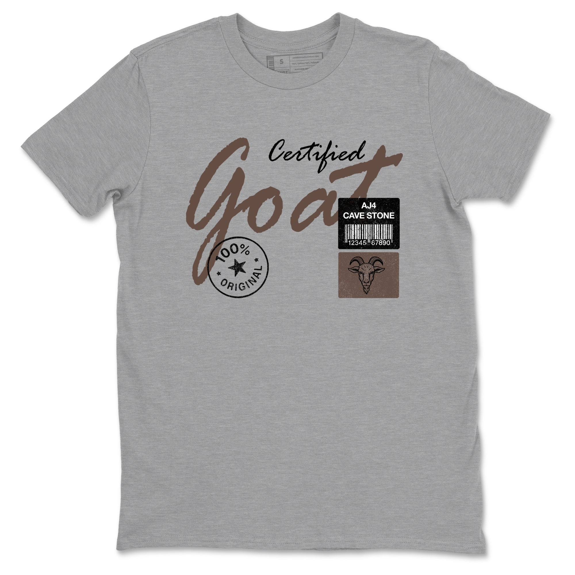 Sneaker match tees – Sneaker Tees To Match Air Jordan 4 Cave Stone Shoes – Certified Goat Tee Heather Grey 2