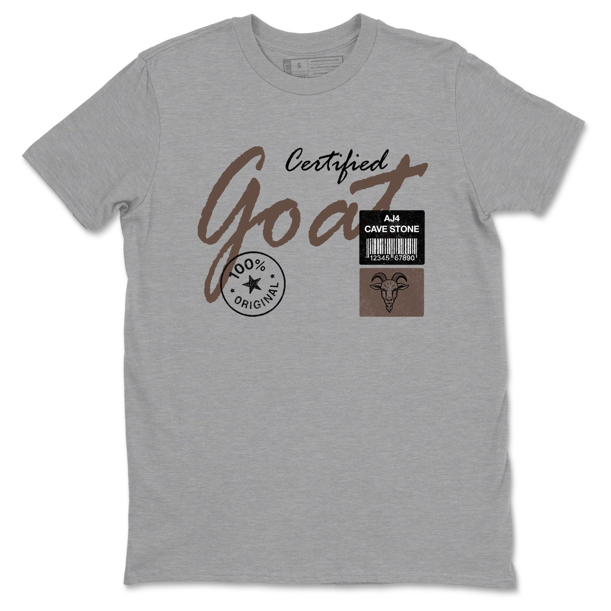 Sneaker match tees – Sneaker Tees To Match Air Jordan 4 Cave Stone Shoes – Certified Goat Tee Heather Grey 2