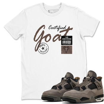 Sneaker match tees – Sneaker Tees To Match Air Jordan 4 Cave Stone Shoes – Certified Goat Tee White 1