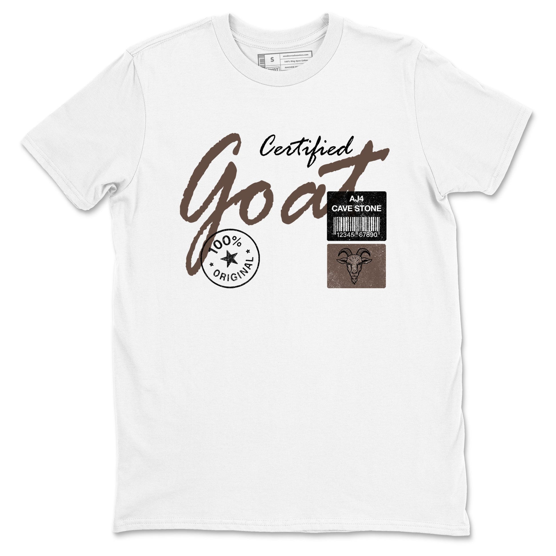 Sneaker match tees – Sneaker Tees To Match Air Jordan 4 Cave Stone Shoes – Certified Goat Tee White 2