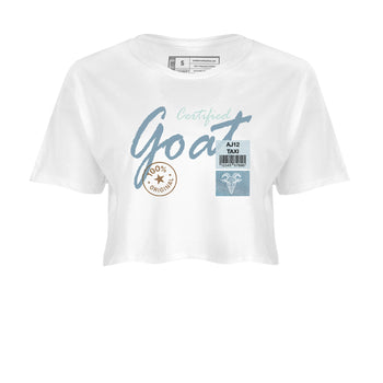Sneaker match tees – Sneaker Tees To Match 4s Worn Blue Air Jordan 4 Denim Shoes – Certified Goat Crop T-Shirt White 2