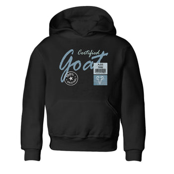 Sneaker match tees – Sneaker Tees To Match 4s Worn Blue Air Jordan 4 Denim Shoes – Certified Goat Kids T-Shirt Black 2